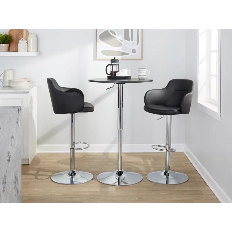 LumiSource Boyne Swivel Upholstered Adjustable Height Counter Stool with Metal Frame (Set of 2)