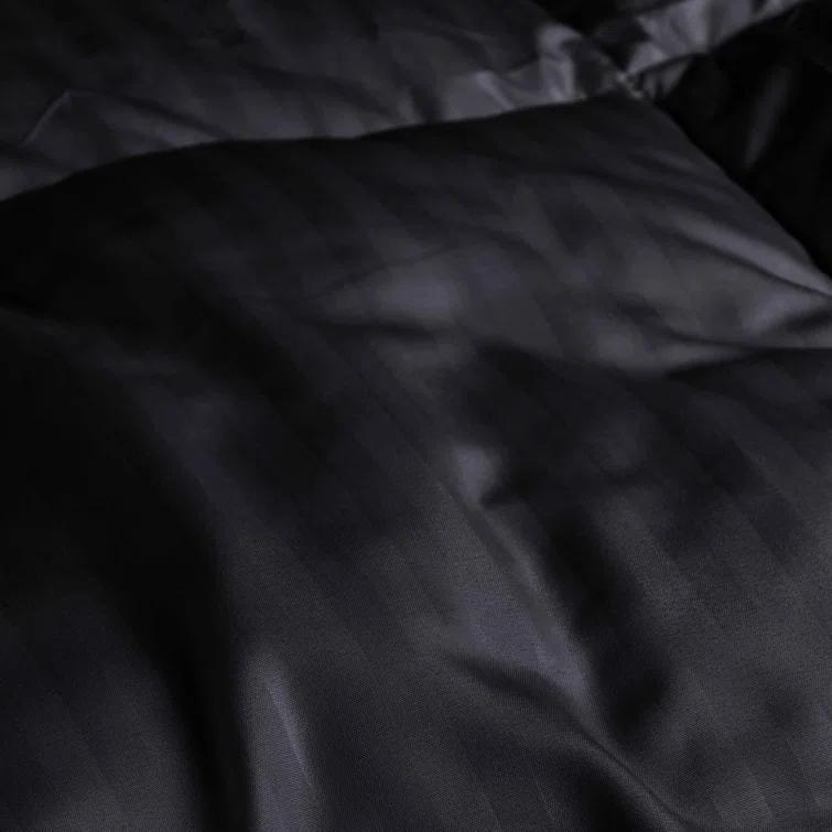 Superior Striped Reversible Box-Quilt Brushed Microfiber Medium Weight Down Alternative Comforter