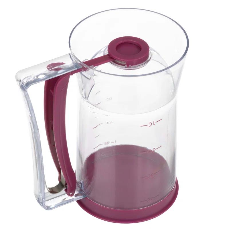 Chef Buddy Pancake Batter Dispenser - 4-Cup Batter Dispenser with Squeeze Handle for Pancakes, Waffles, Muffins, and Crepes - Baking Tools by Chef Buddy