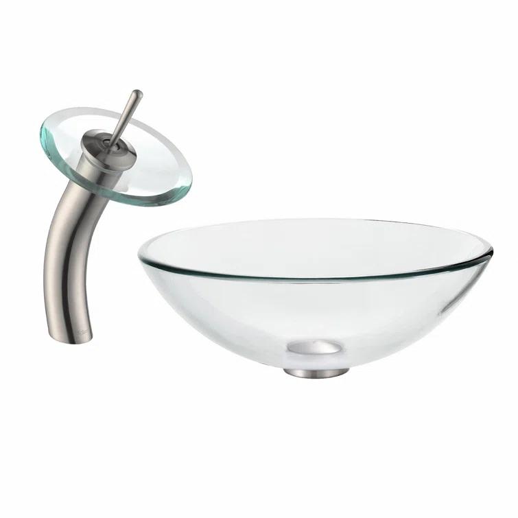 Premium Faucet Glass WaterfallVessel Bathroom Sink
