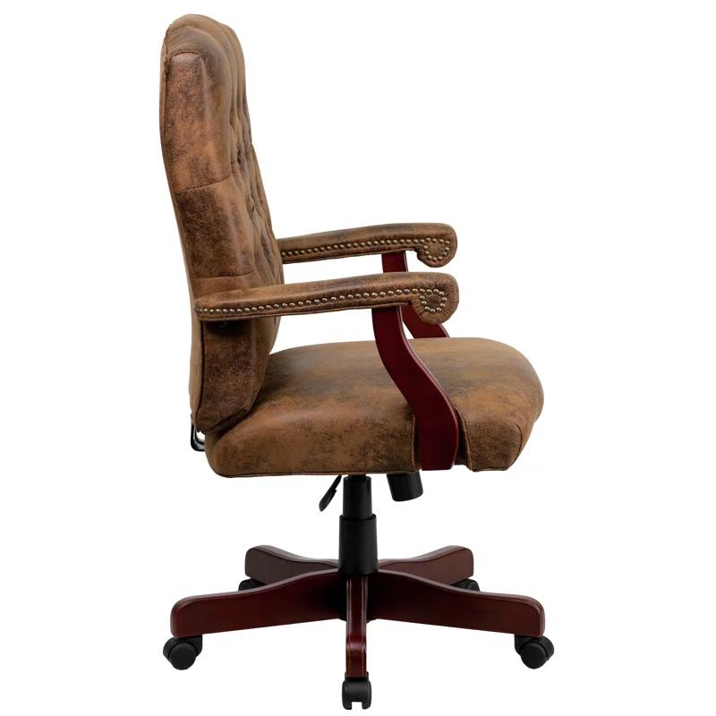 Flash Furniture Farmhouse High-Back Tufted Executive Swivel Office Chair with Arms