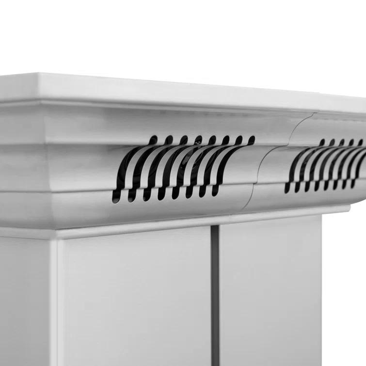 ZLINE 36 in. ZLINE CrownSound™Ducted Vent Isl& Mount Range Hood in Stainless Steel W/ Bluetooth Speakers (GL9iCRN-BT-36) GL9iCRN-BT-36