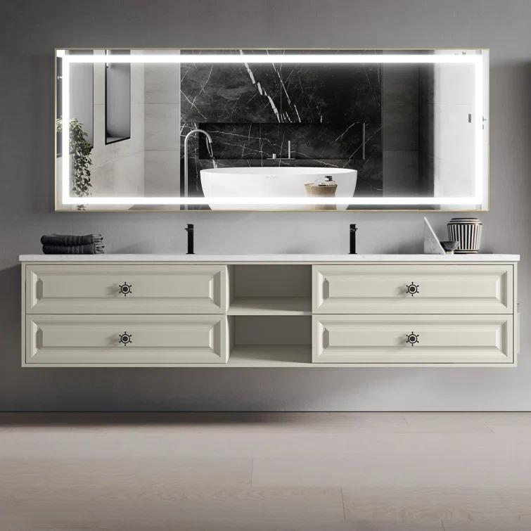 AMANI Eleen 96 In. W X 23 In. D X 22 In. H Bath Vanity Cabinet Without Top