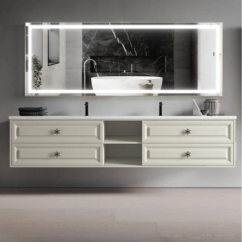 AMANI Eleen 96 In. W X 23 In. D X 22 In. H Bath Vanity Cabinet Without Top