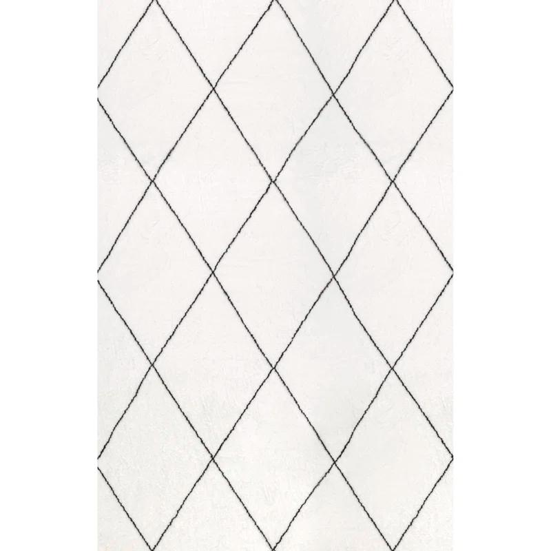 Loon Peak® Addy Trellis Machine Washable Shag Ivory Area Rug