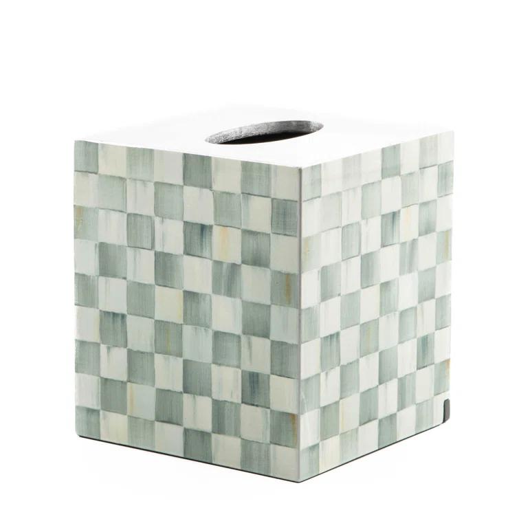 MacKenzie-Childs Sterling Check® Lacquer Boutique Tissue Box Cover