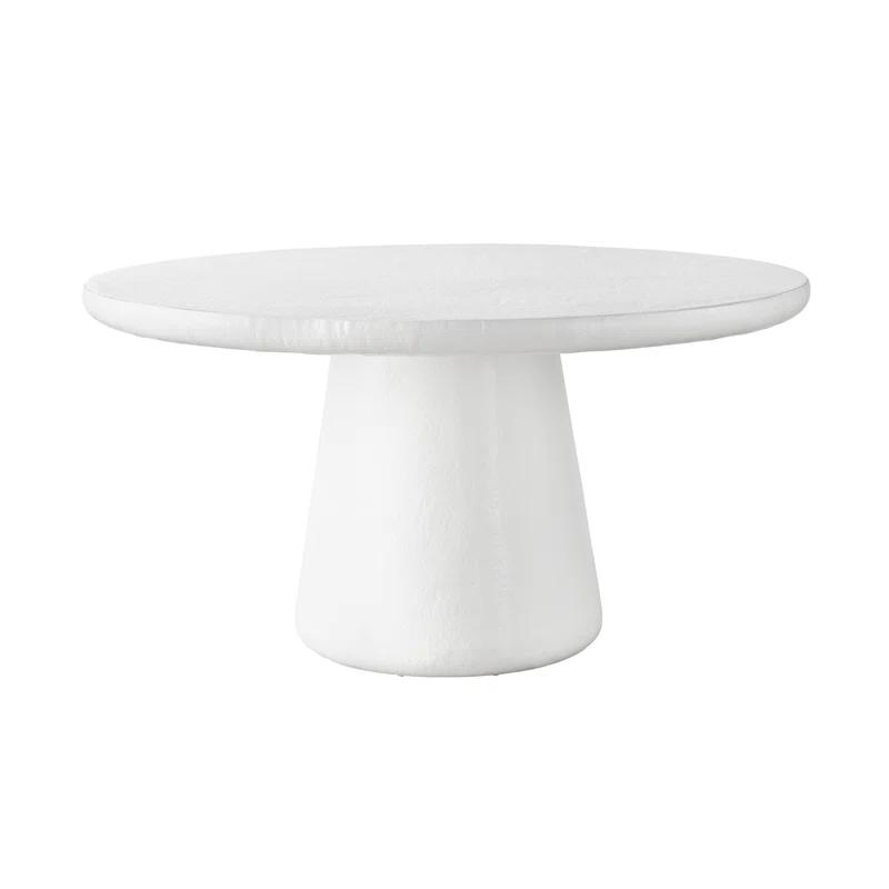 60" White Round Pedestal Dining Table