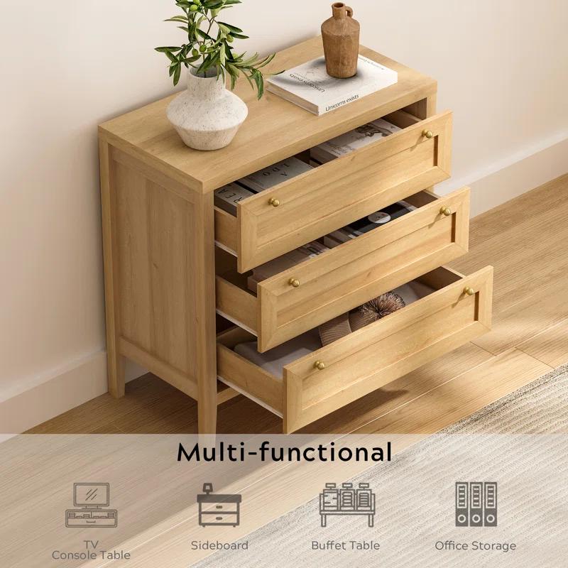 Bay Isle Home™ 3 Drawer Dresser,Wide Chest Of Drawers (Set of 2)