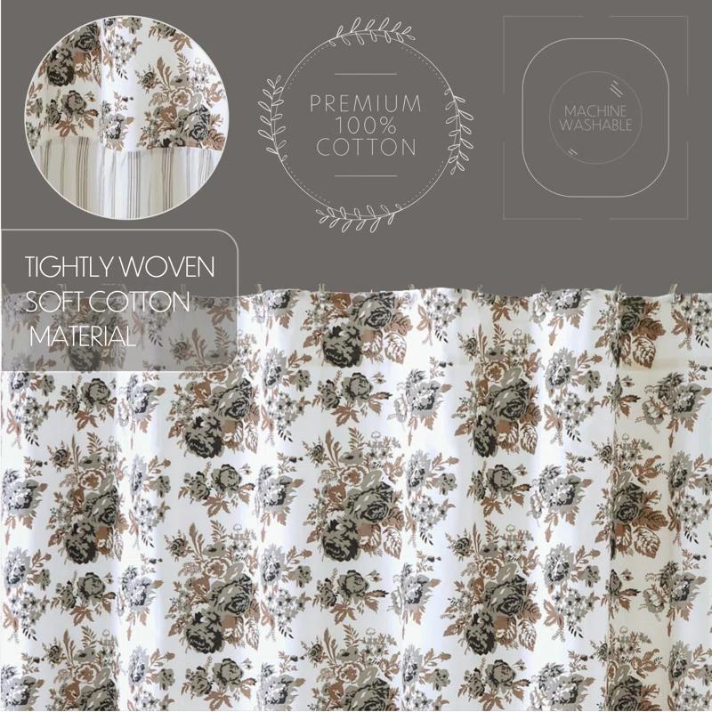 VHC Brands Annie Floral Cotton Floral Shower Curtain