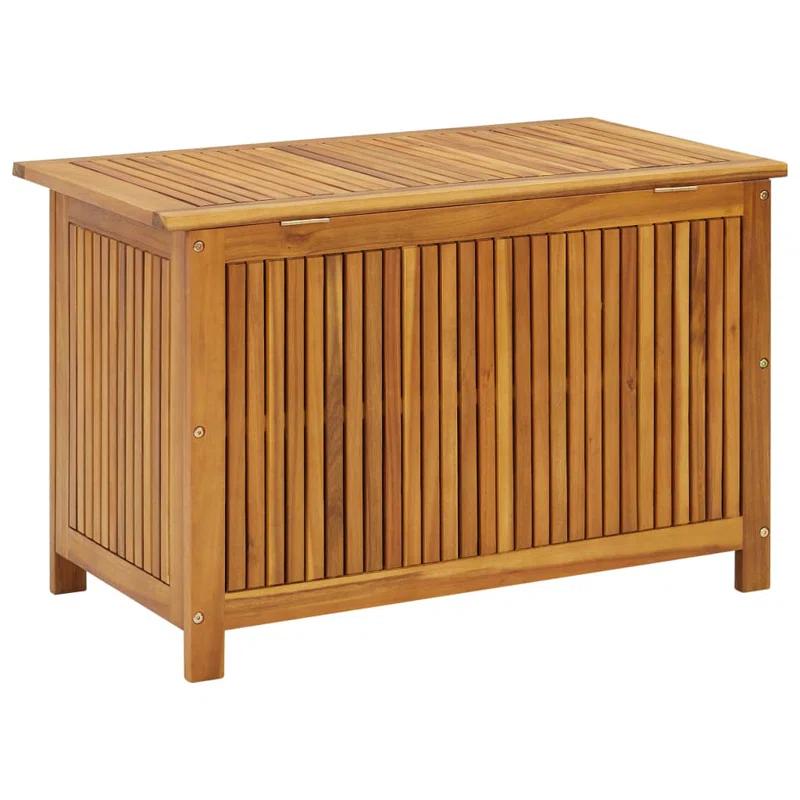 vidaXL Patio Storage Box Cushion and Blanket Outdoor Garden Solid Wood Acacia