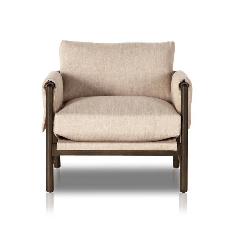 Beige Parawood Frame Stationary Armchair