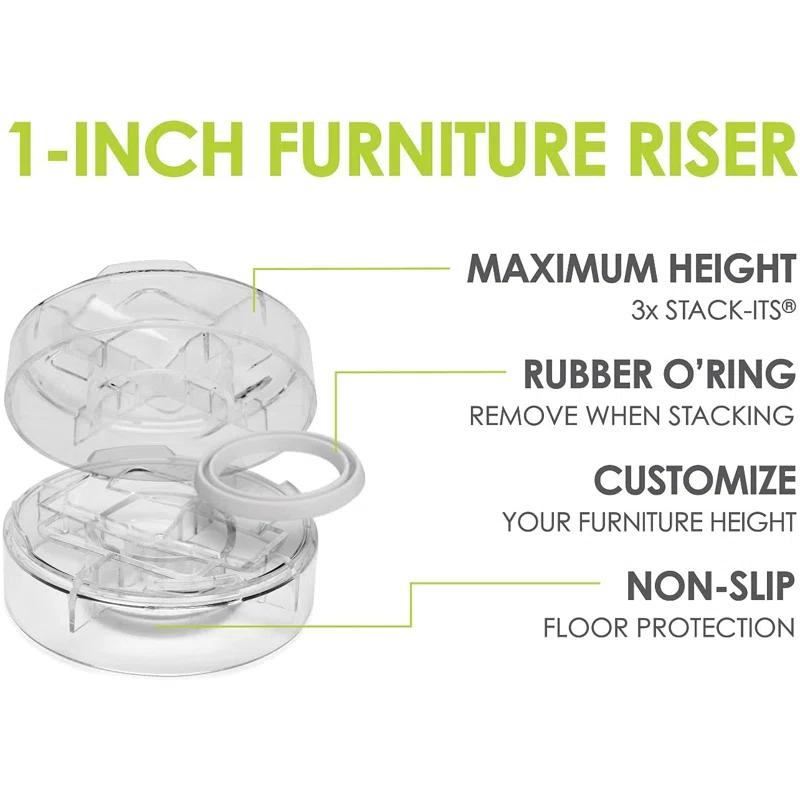 Slipstick Clear Stack-Its Furniture Risers (Set of 8)