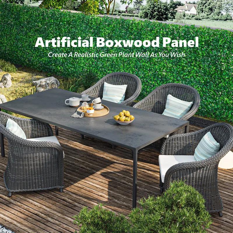 Primrue 12PCS 16" X 24" Artificial Boxwood Panels,Boxwood Hedge Wall Panels,Artificial Grass Backdrop Wall 1.6", Privacy Hedge Screen UV Protected For Outdoor Indoor Garden Fence Backyard