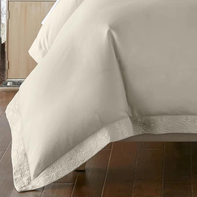 Spa Blue Cotton King Duvet Cover Set with Shams