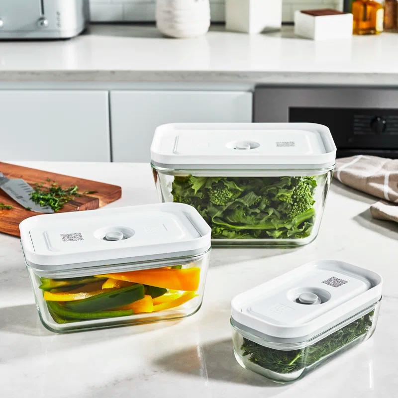 ZWILLING J.A. Henckels ZWILLING Fresh & Save 3-Piece Glass Food Storage Container, Meal Prep Container- Assorted Sizes