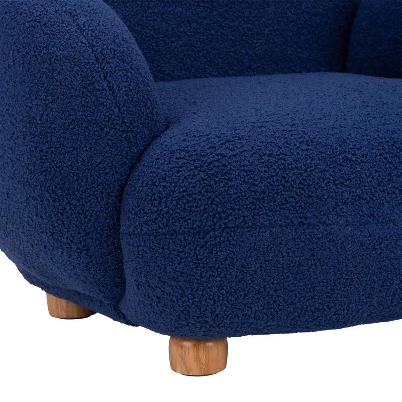 Sprogs Kids Comfy Plush Reading Chair With Arms - Sturdy Cushioned Accent Chair For Toddlers, Childrens Bedroom, Lounge, Preschool, Daycare - Teddy Bear Fabric