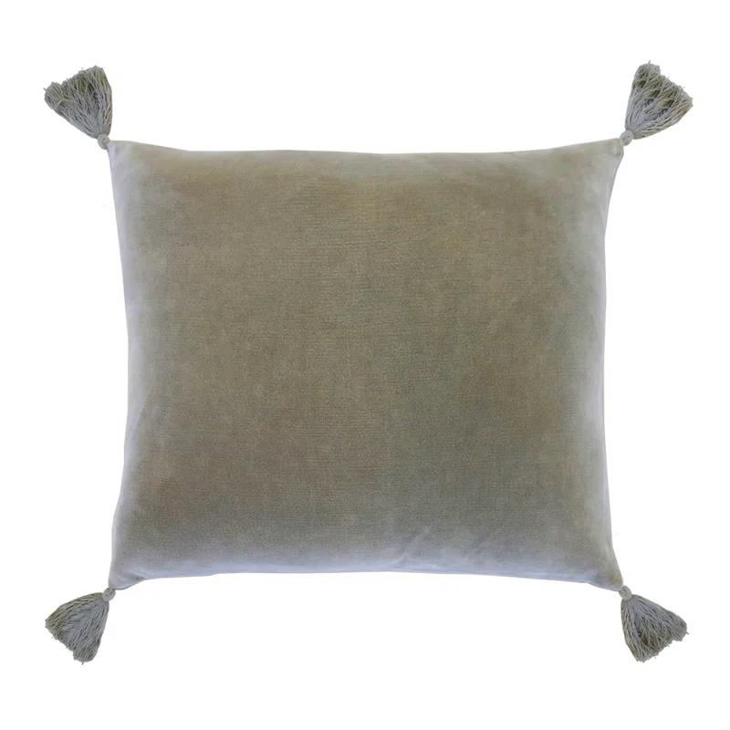 Bianca Velvet Pillow by Pom Pom at Home - Sage / Square
