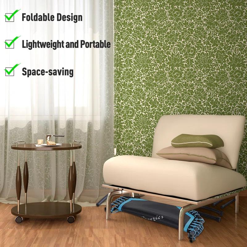 Soozier Soozier 4' Foldable Hexagon Indoor Fitness Trampoline with Handlebar