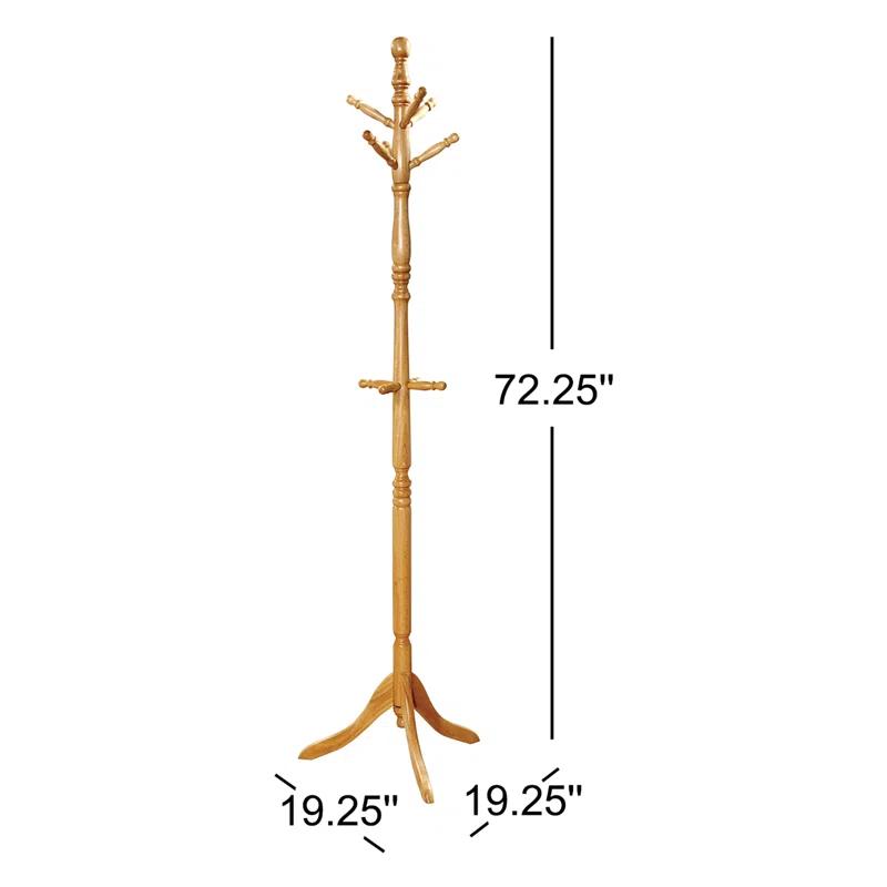 Gaston 10 - Hook Freestanding Solid Wood Coat Rack