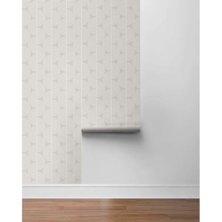 NextWall Alloy Grey Zen Geo Peel and Stick Wallpaper