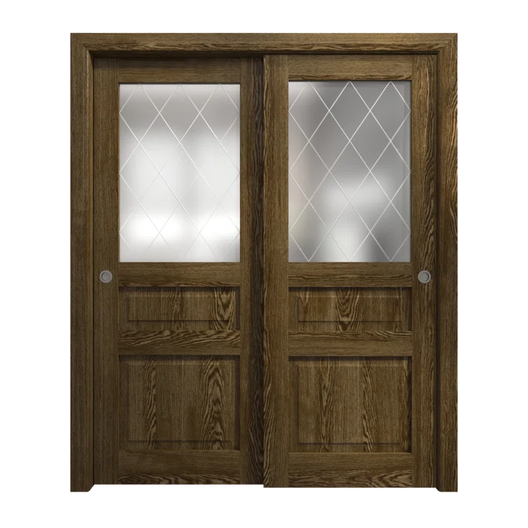 SARTODOORS Sliding Closet Bypass Doors | Ego 5011 | Rails Hardware Set | Wood Solid Bedroom Wardrobe Doors