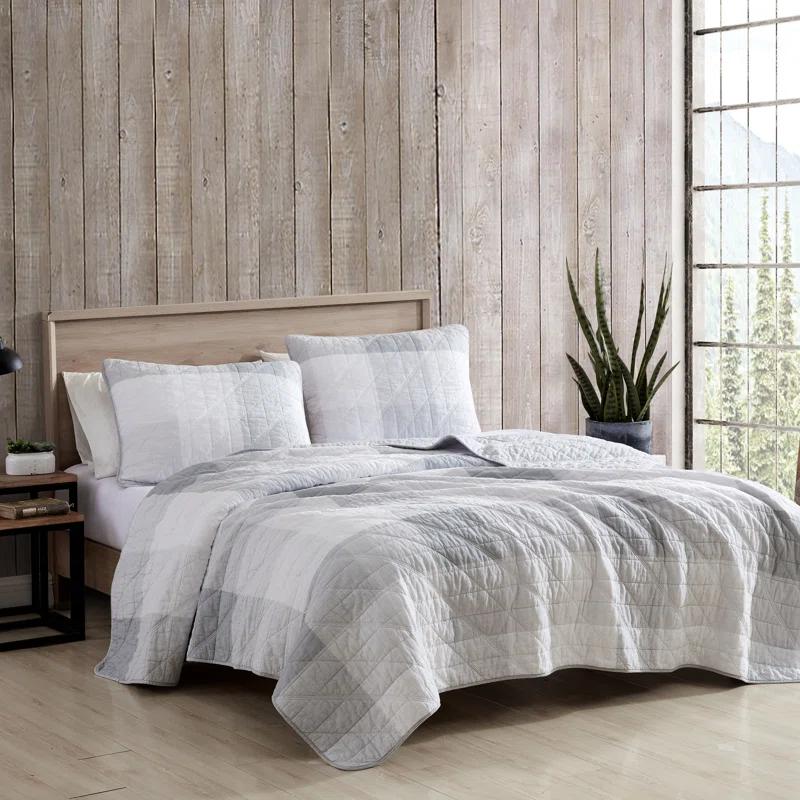 Eddie Bauer Eddie Bauer Boulder Plaid Cotton Green Quilt Set