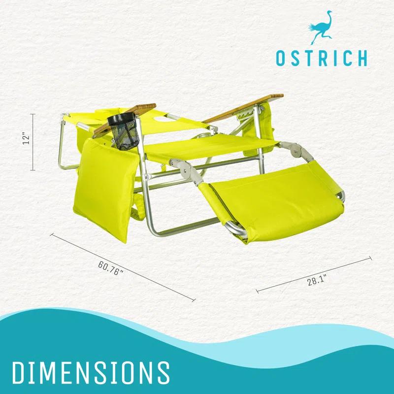 Ostrich Deluxe Padded Lightweight Portable Adjustable Outdoor Reclining Folding Chair with Footrest & Reviews | Wayfair