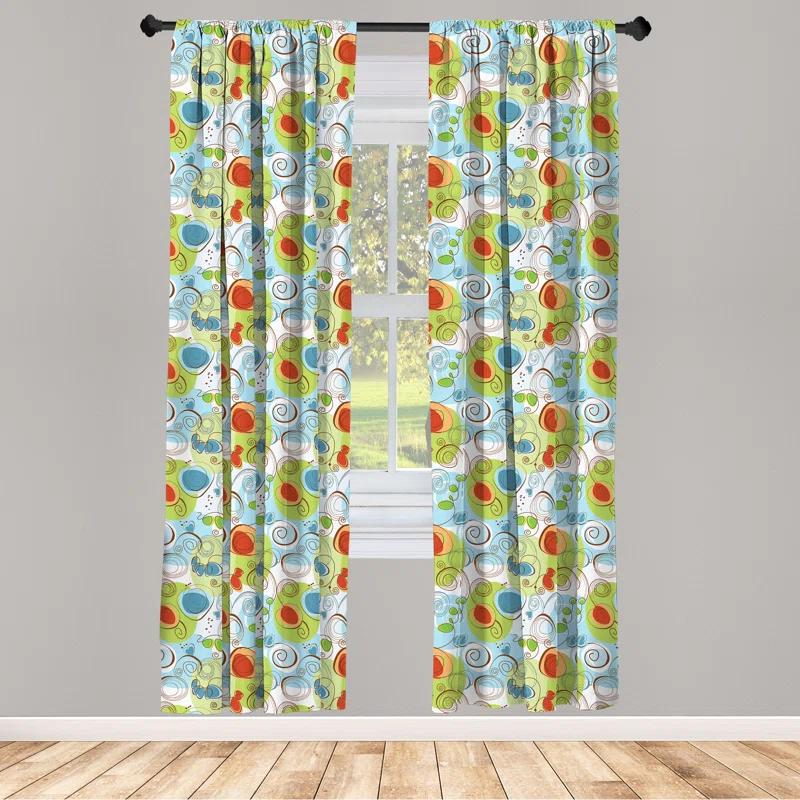 Ambesonne Funky Semi-Sheer Rod Pocket Sliding Panel (Set of 2)