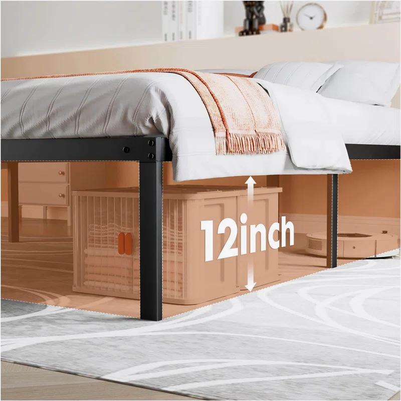 Ebern Designs Heavy Duty Metal Bed Frame with Sturdy Steel Slat Support