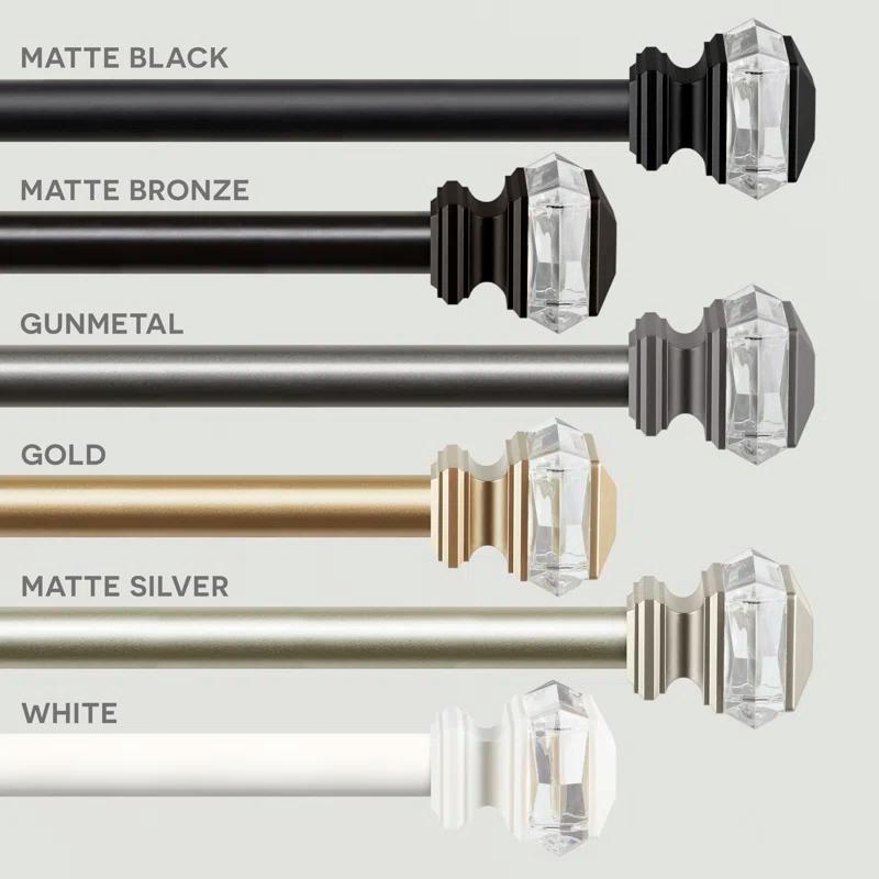 Amalgamated Textiles Iron Adjustable 66'' to 120'' 1'' Single Curtain Rod & Reviews | Wayfair