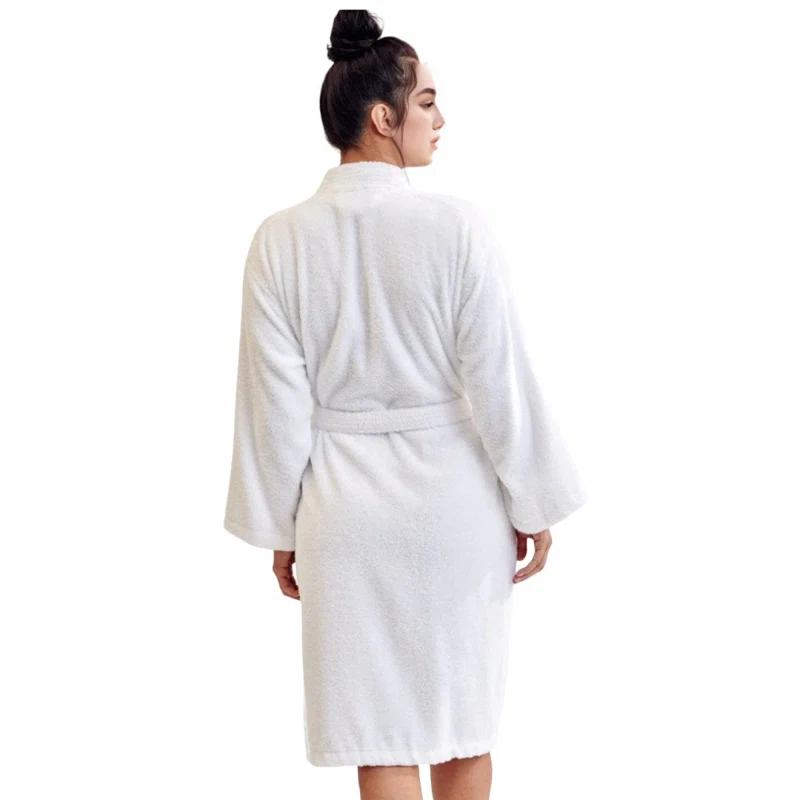 Ingobert Cotton Terry Cloth Mid-Calf Bathrobe with Pockets