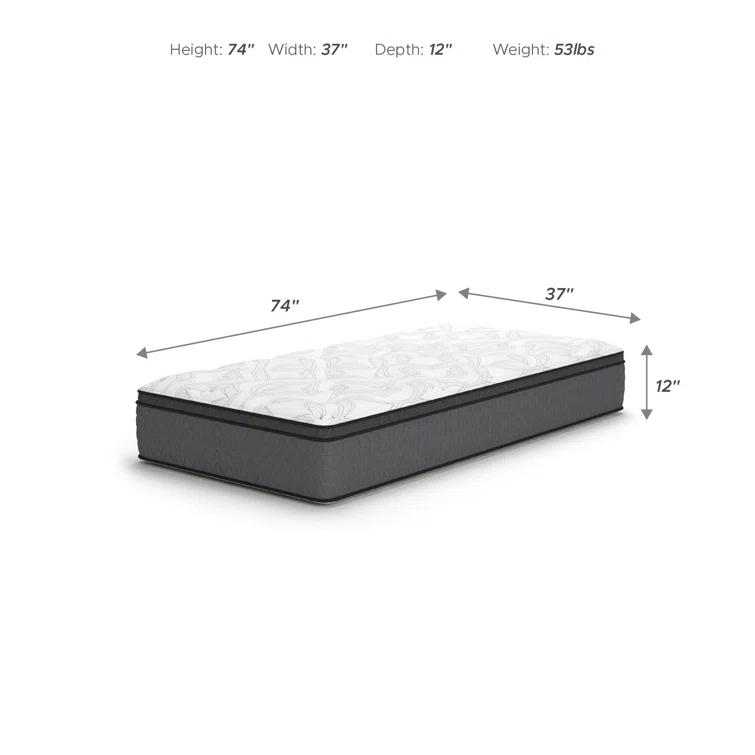 Signature Design by Ashley Serena 12'' Plush Hybrid Mattress