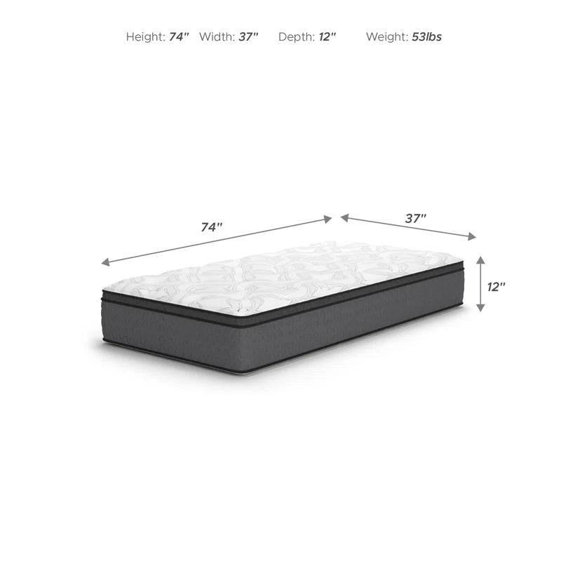 Signature Design by Ashley Serena 12'' Plush Hybrid Mattress