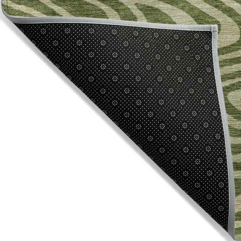 Machine Washable Indoor/Outdoor Chayden ACN1020 Olive Rug