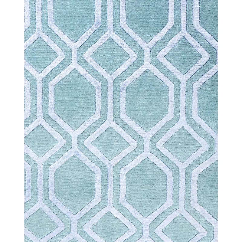 Solo Rugs One-of-a-Kind Rectangle 8'1" X 9'10" Area Rug Green/Blue