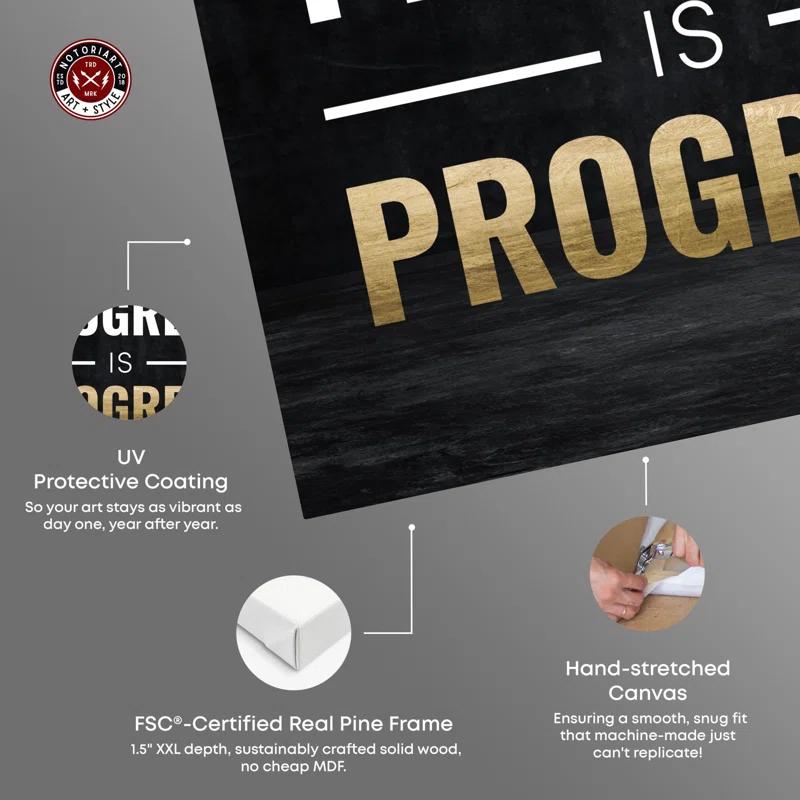 Notori Art Progress Is Progress Canvas Motivational Quotes Print By Notoriart