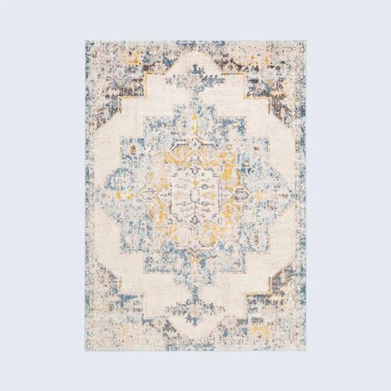 Elegant Ankara Blue 5'3" x 7'3" Reversible Synthetic Rug