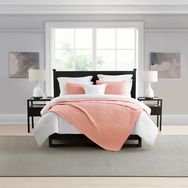 Swift Home Ultra Soft Crinkle Washed Microfiber 3-Piece Quilt Set