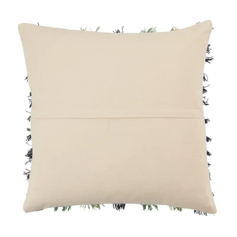 Fringed Cotton Throw Pillow