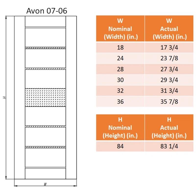 Belldinni Avon 07-06 DIY-Friendly Manufactured Wood Frosted Glass Paneled Interior Single Swing Door
