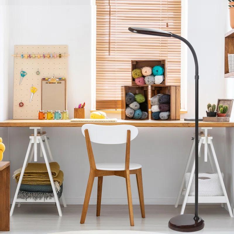 Brightech Litespan Slim 55 in. Industrial Dimmable LED Directional Task Floor Lamp