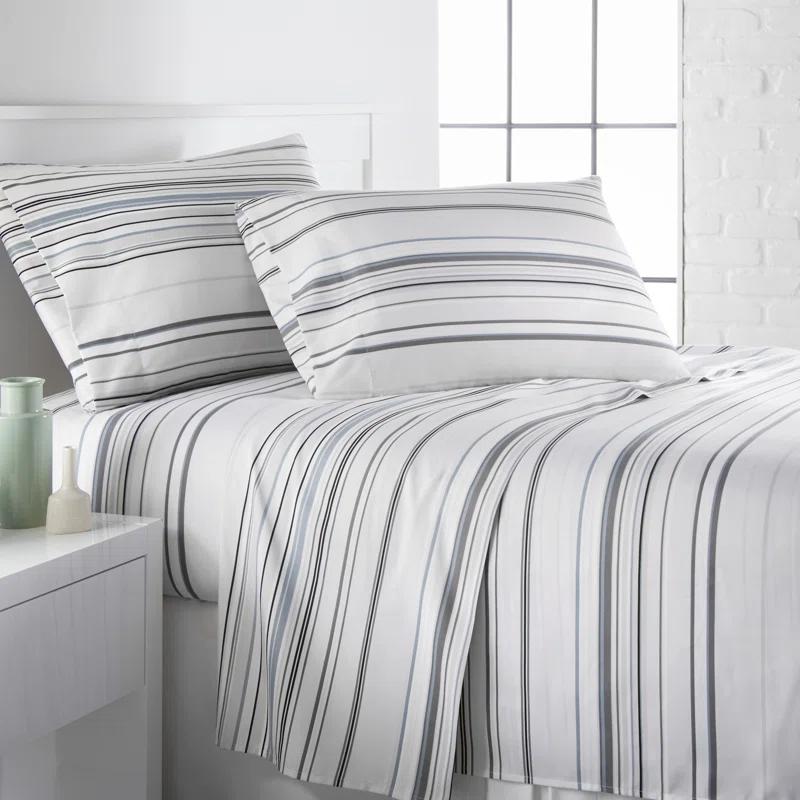 SouthShore Fine Linens Coastal Stripes Collection Striped Microfiber Sheet Set
