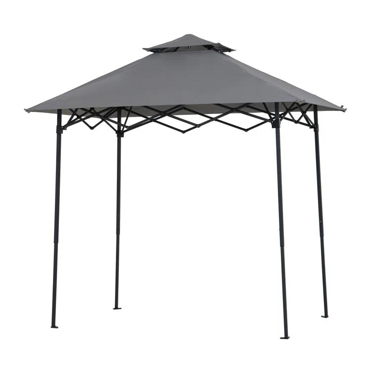 SUNJOY 8' x 5'  Pop up Grill Gazebo Double Tiered Outdoor Gazebo Standing-Height Canopy with Magnetic LED Light, Adjustable Ceiling Height, for BBQ,Picnics, Outdoor Events & Reviews | Wayfair