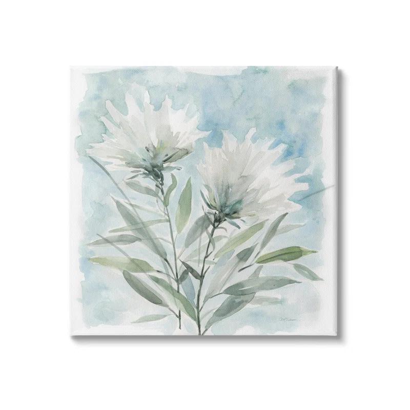 Stupell Industries " Abstract Florals White Petals Blue Sky " by Carol Robinson