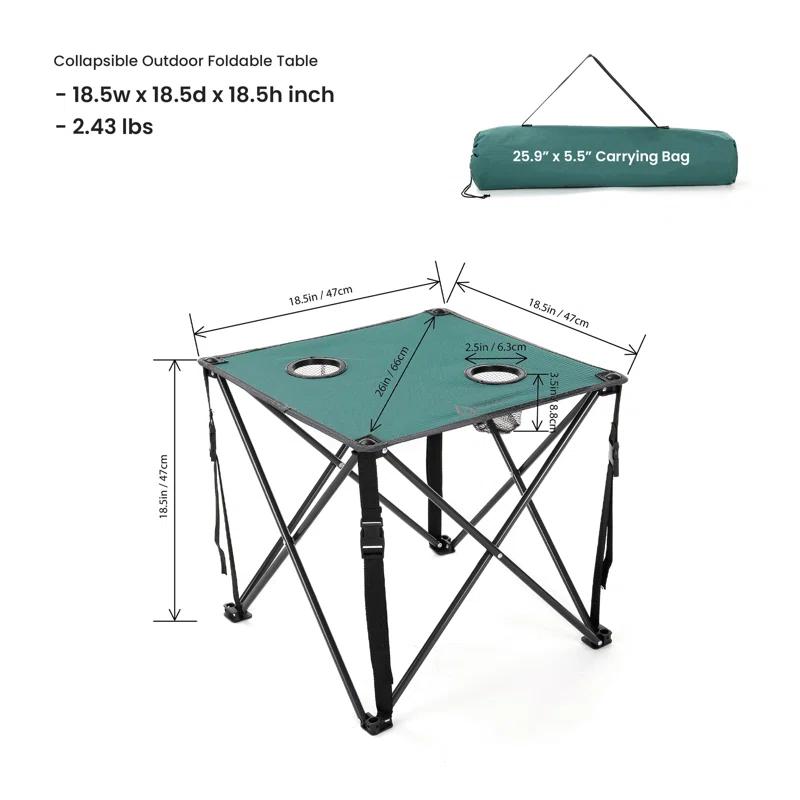ARROWHEAD Outdoor Square Fabric Outdoor Folding Camping Table
