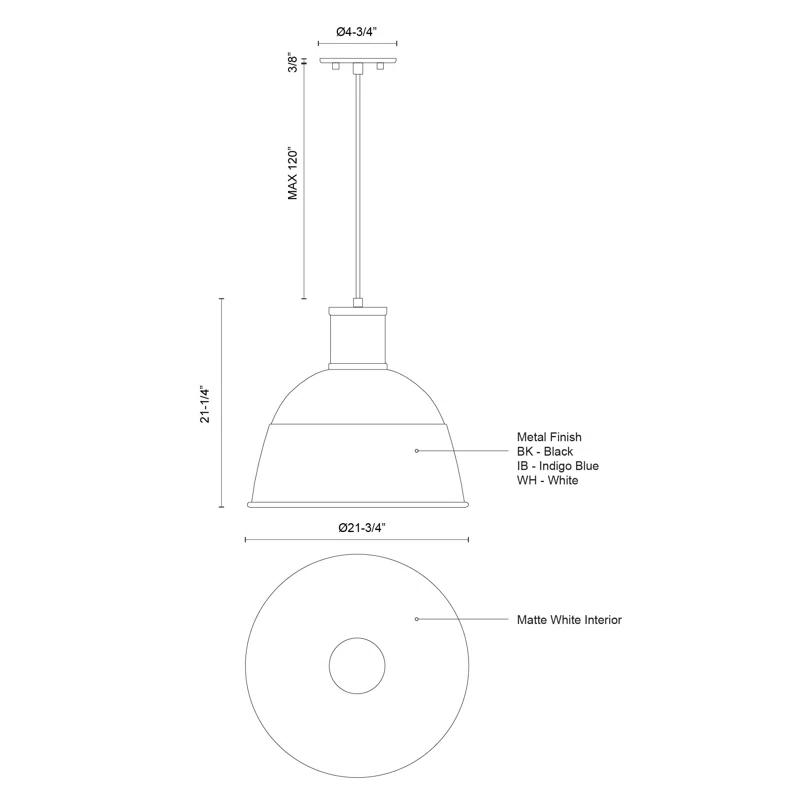 Kuzco Lighting Irving 1 - Light Single Pendant