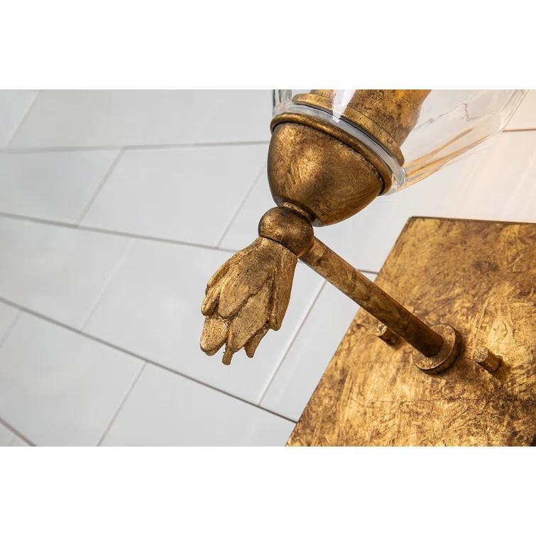 Lucas McKearn Felice 1-light Flame-shaped Bath Vanity Light in Antique Gold