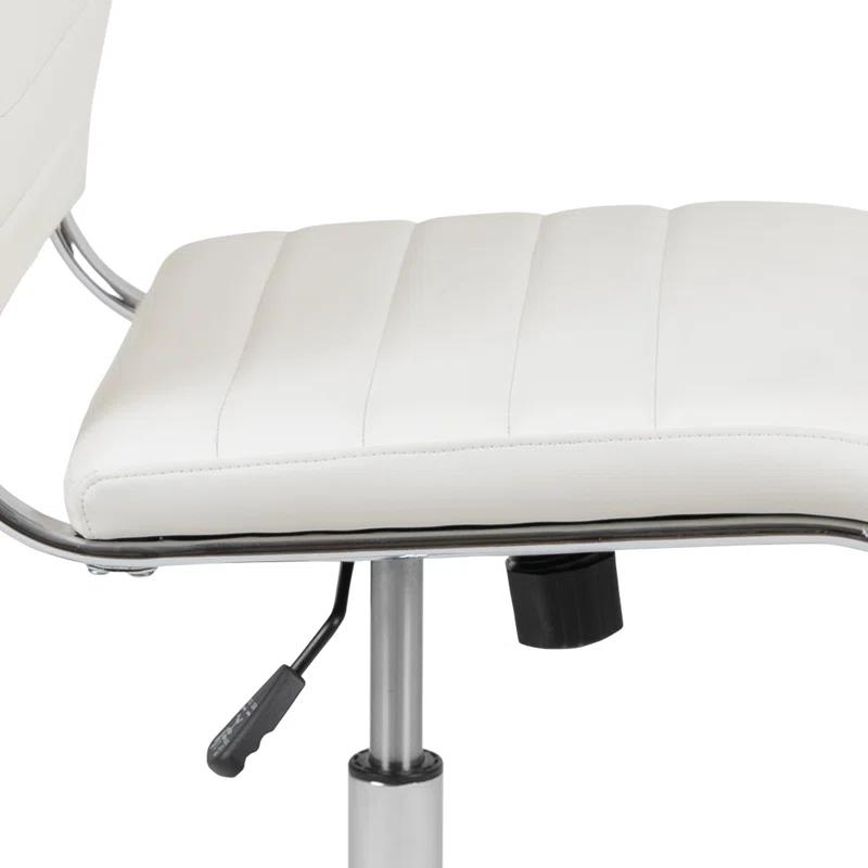 Flash Furniture Mid-Back Armless LeatherSoft Ribbed Executive Swivel Office Chair