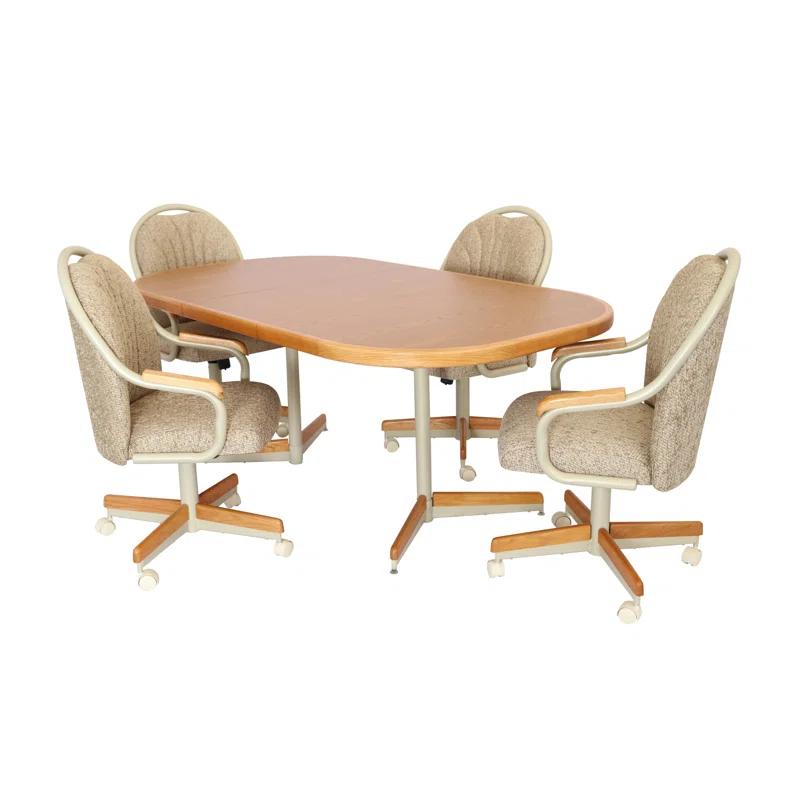 Caster Chair Company 5-Piece Extendable Double-Pedestal Caster Dining Set