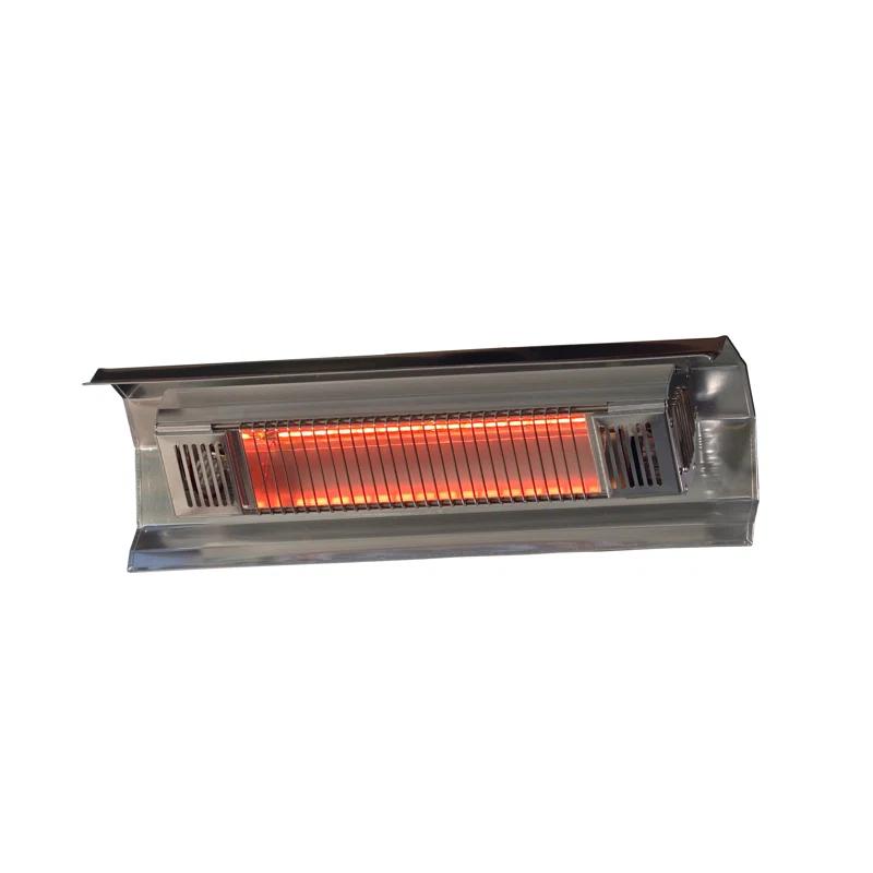 Fire Sense Wall Mounted Infrared Patio Heater 1500W Weatherproof for Indoor Outdoor-Stainless Steel